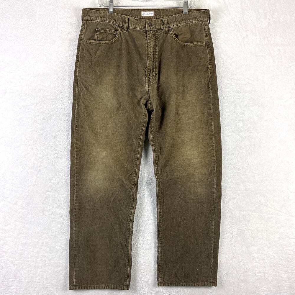 VTG J.Crew Corduroy Pants Mens 34x30 (36x32) Brown Faded Baggy Preppy Skate 90s